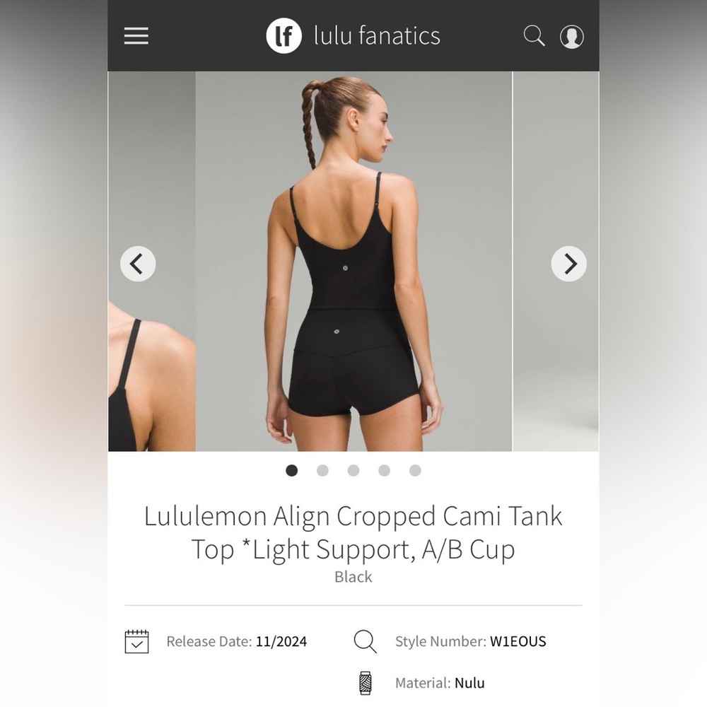 Lululemon Align Cropped Cami Tank Top - Picture 12 of 14